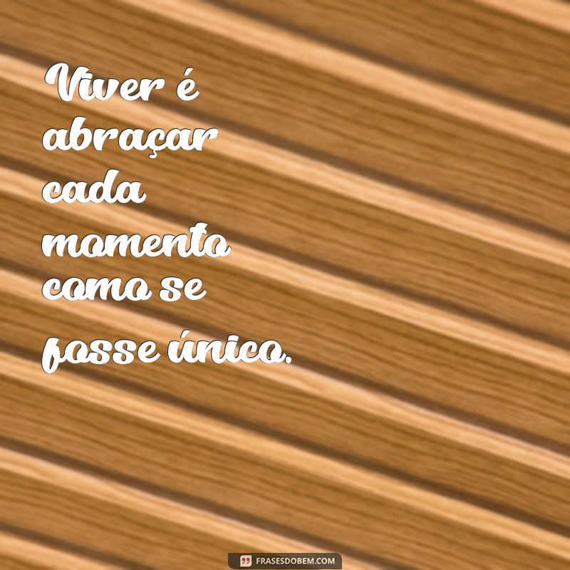 frases viver Viver é abraçar cada momento como se fosse único.