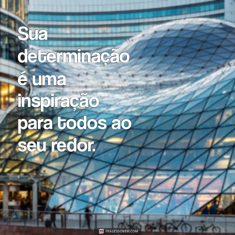 frases de admiração por uma pessoa Sua determinação é uma inspiração para todos ao seu redor.