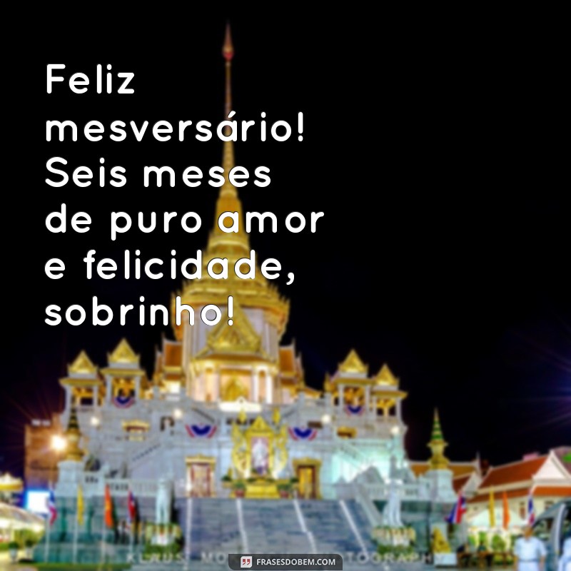 Feliz Mesversário: Celebre 6 Meses do Seu Sobrinho com Mensagens e Frases Especiais! 