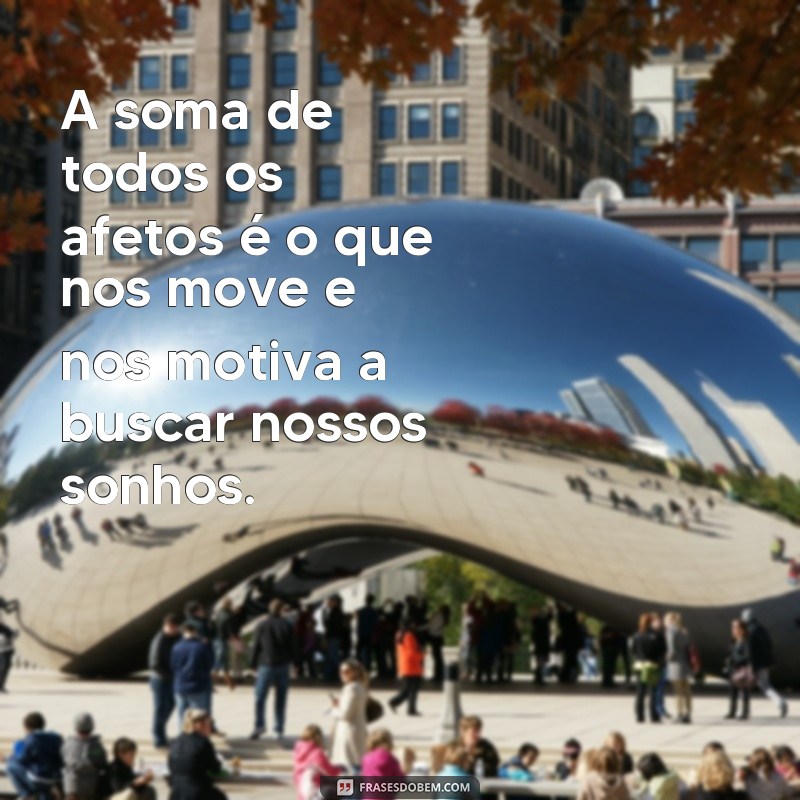 Descubra as melhores frases sobre a soma de todos os afetos 