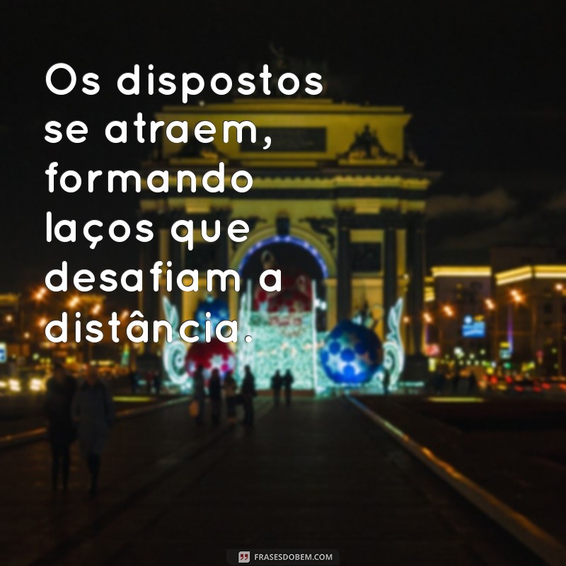 os dispostos se atraem Os dispostos se atraem, formando laços que desafiam a distância.