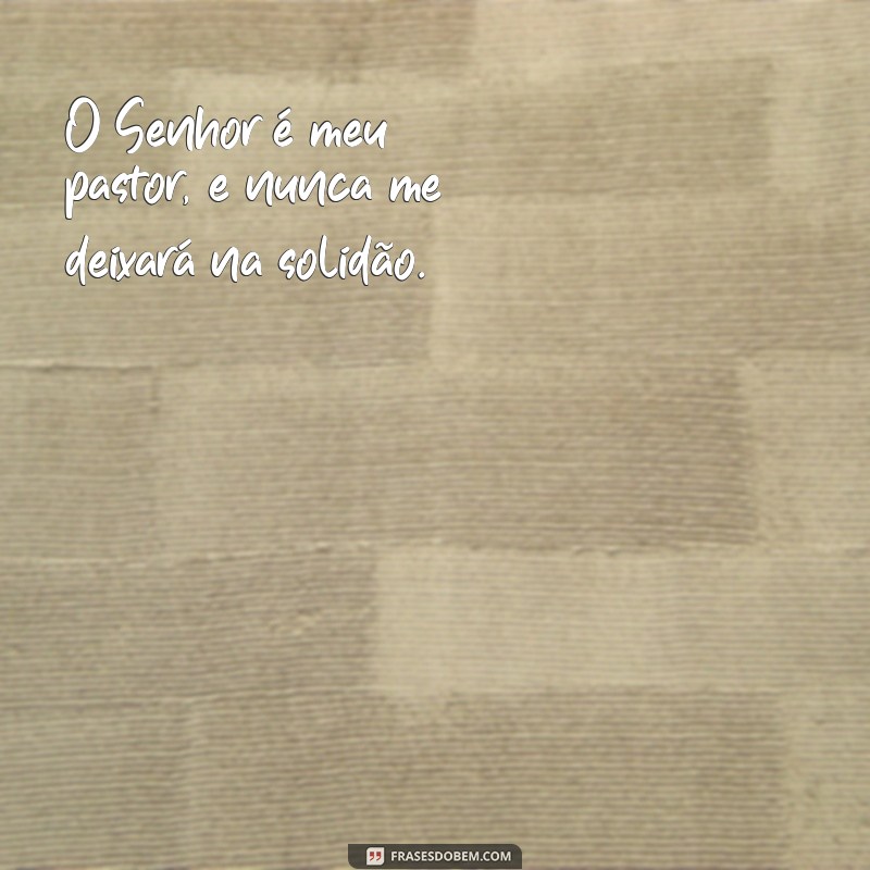 salmo 23 o senhor é meu pastor e nada me faltará O Senhor é meu pastor, e nunca me deixará na solidão.