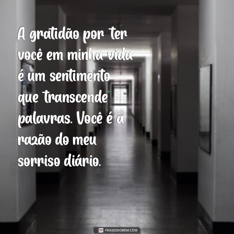 gratidão por ter você tumblr texto A gratidão por ter você em minha vida é um sentimento que transcende palavras. Você é a razão do meu sorriso diário.