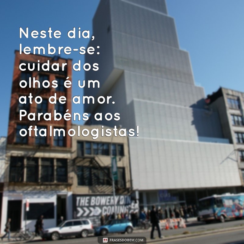 Frases Inspiradoras para Comemorar o Dia do Oftalmologista 