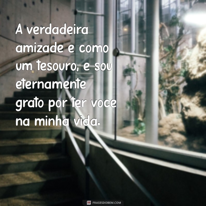 mensagem de agradecimento amizade A verdadeira amizade é como um tesouro, e sou eternamente grato por ter você na minha vida.