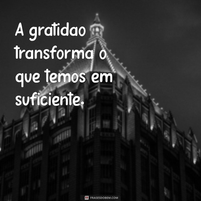 frases bonita de agradecimento A gratidão transforma o que temos em suficiente.