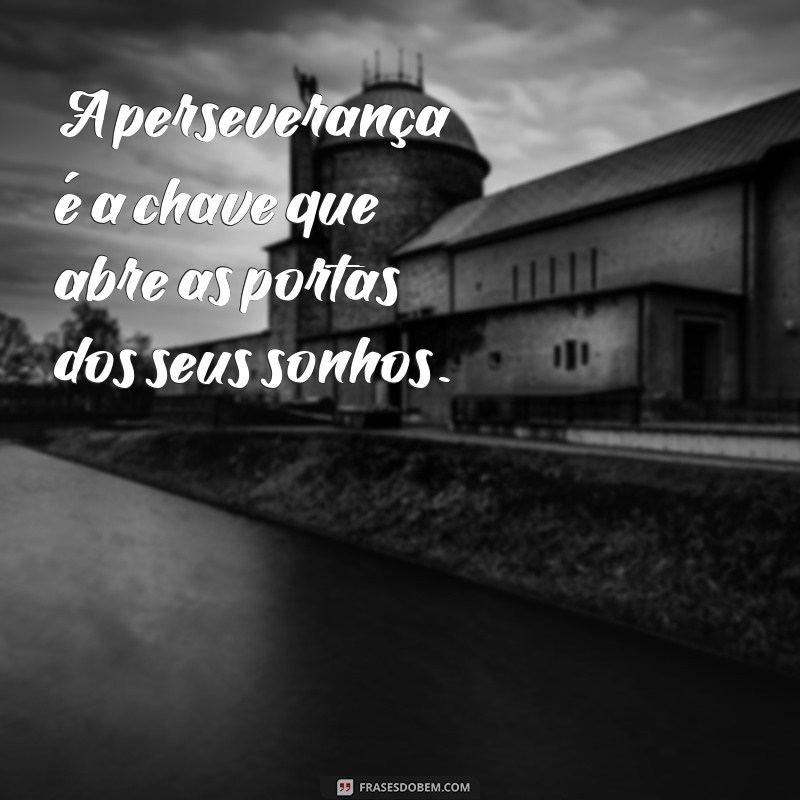 não desista dos seus objetivos A perseverança é a chave que abre as portas dos seus sonhos.