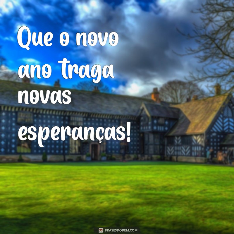 frases de feliz ano novo curtas Que o novo ano traga novas esperanças!