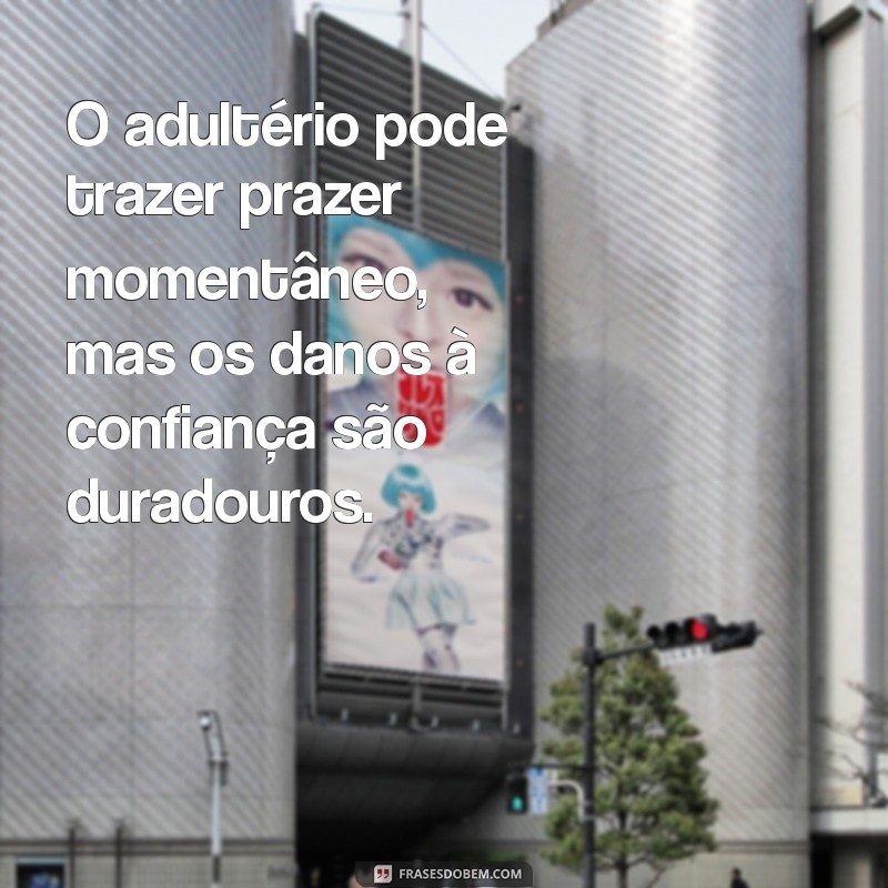 frases sobre adultério O adultério pode trazer prazer momentâneo, mas os danos à confiança são duradouros.