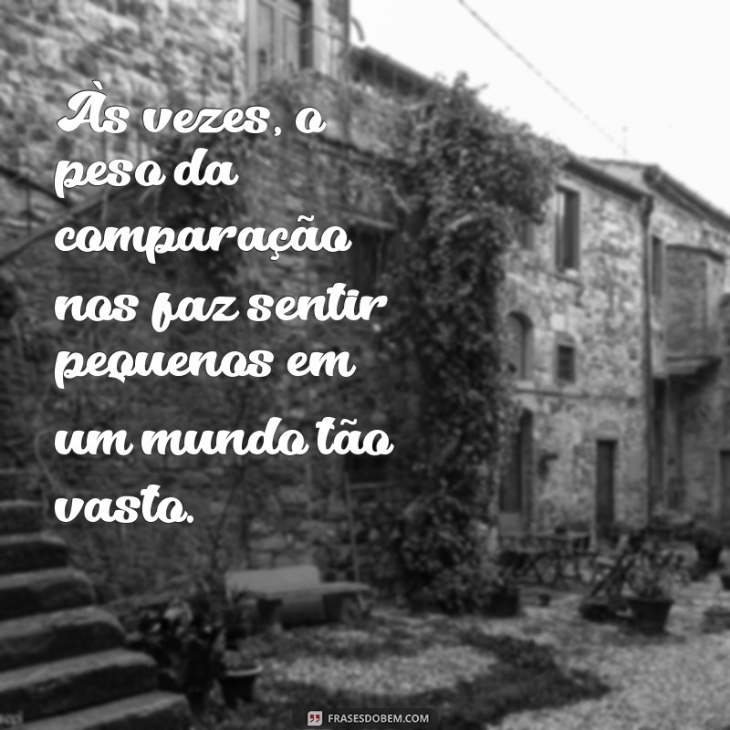 frases sobre se sentir insuficiente Às vezes, o peso da comparação nos faz sentir pequenos em um mundo tão vasto.