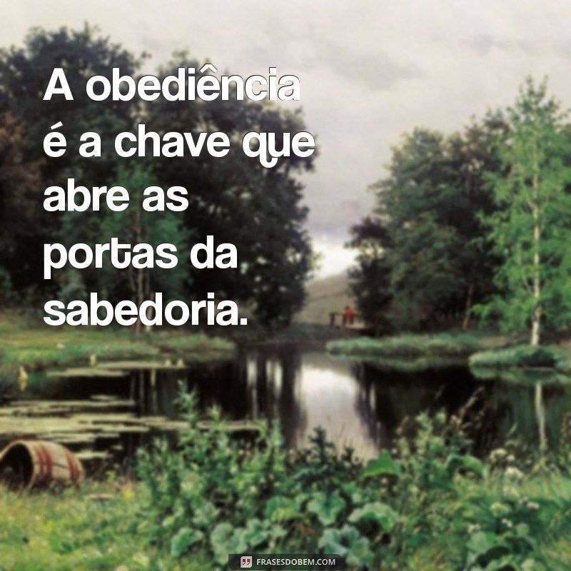 o obedecer é melhor do que sacrificar A obediência é a chave que abre as portas da sabedoria.