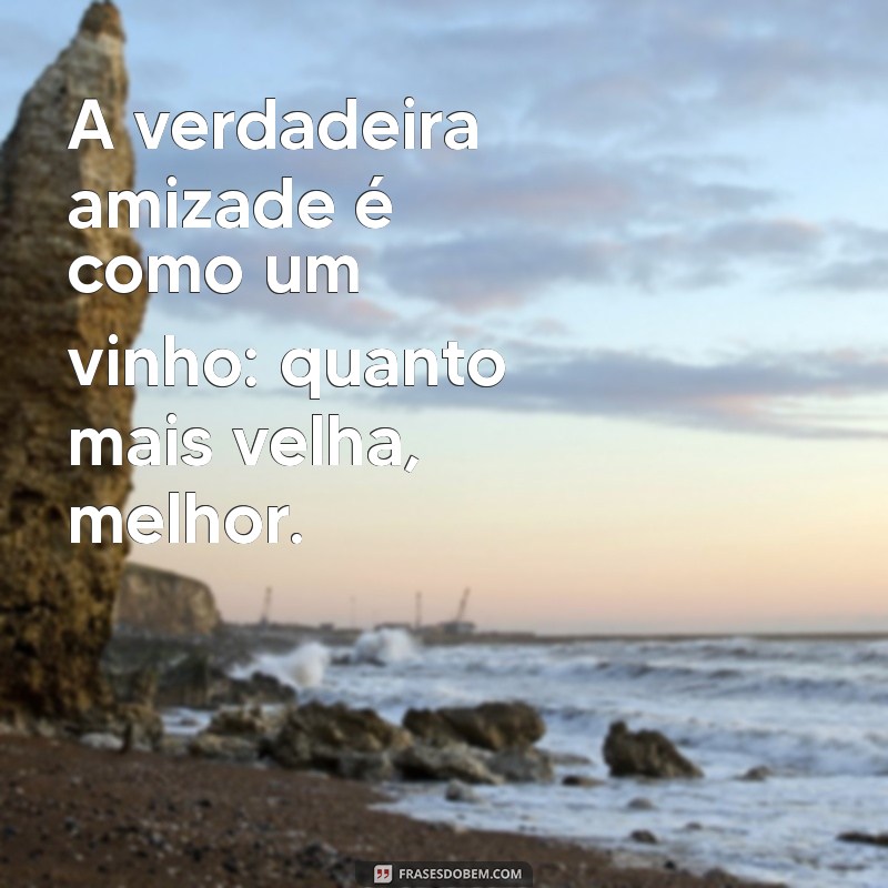 amizade de muitos anos A verdadeira amizade é como um vinho: quanto mais velha, melhor.