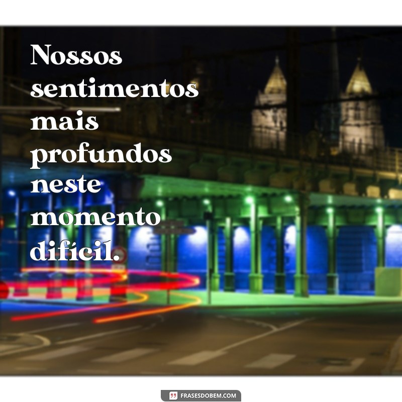 nossos pesames Nossos sentimentos mais profundos neste momento difícil.