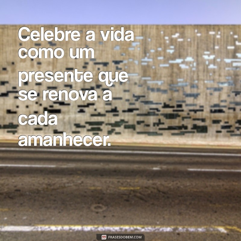 celebre a vida Celebre a vida como um presente que se renova a cada amanhecer.