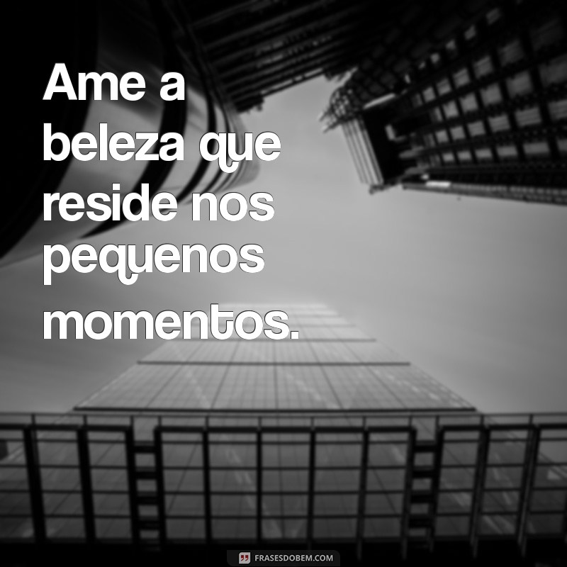 ame beleza Ame a beleza que reside nos pequenos momentos.