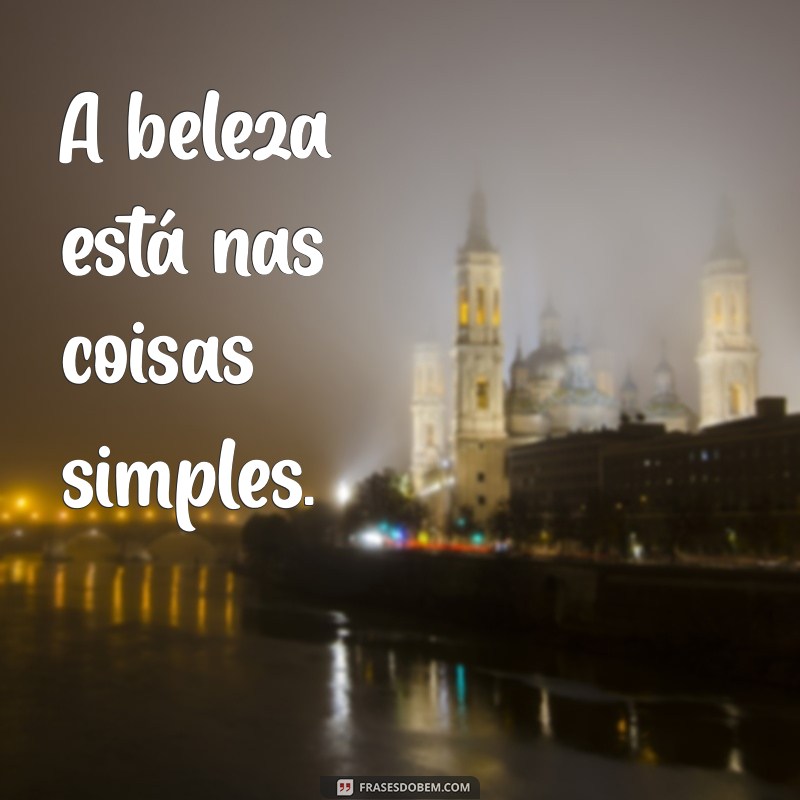 frases de simplicidade A beleza está nas coisas simples.