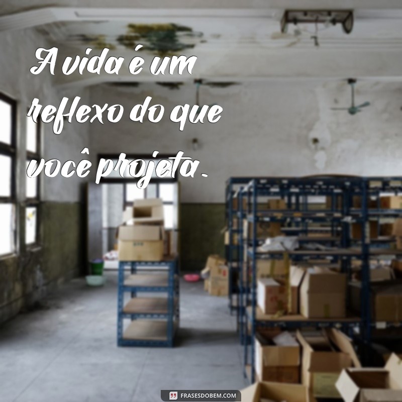 frases de cria curta A vida é um reflexo do que você projeta.