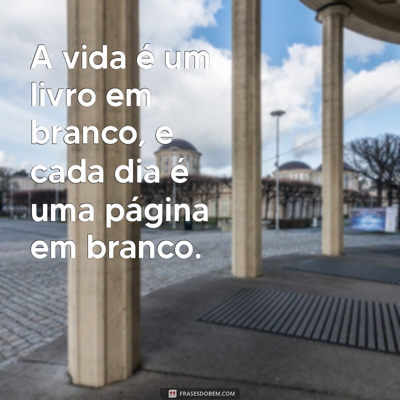 anafabeto A vida é um livro em branco, e cada dia é uma página em branco.