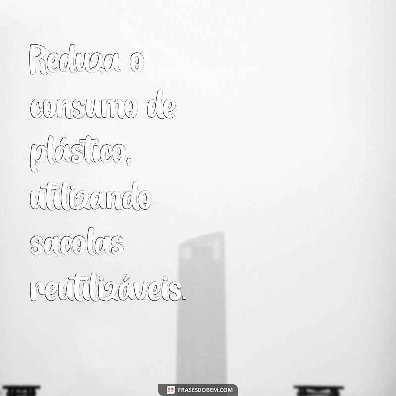 cuidados com o meio ambiente 1 ano Reduza o consumo de plástico, utilizando sacolas reutilizáveis.