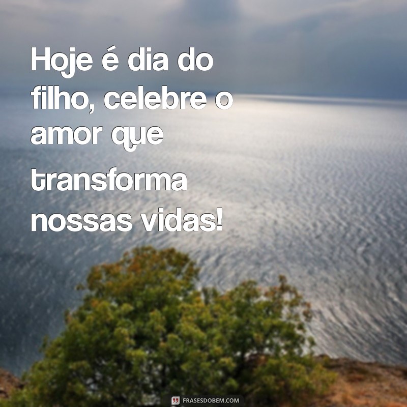 hoje é dia do filho Hoje é dia do filho, celebre o amor que transforma nossas vidas!