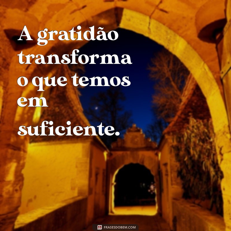 frases para agradecer A gratidão transforma o que temos em suficiente.