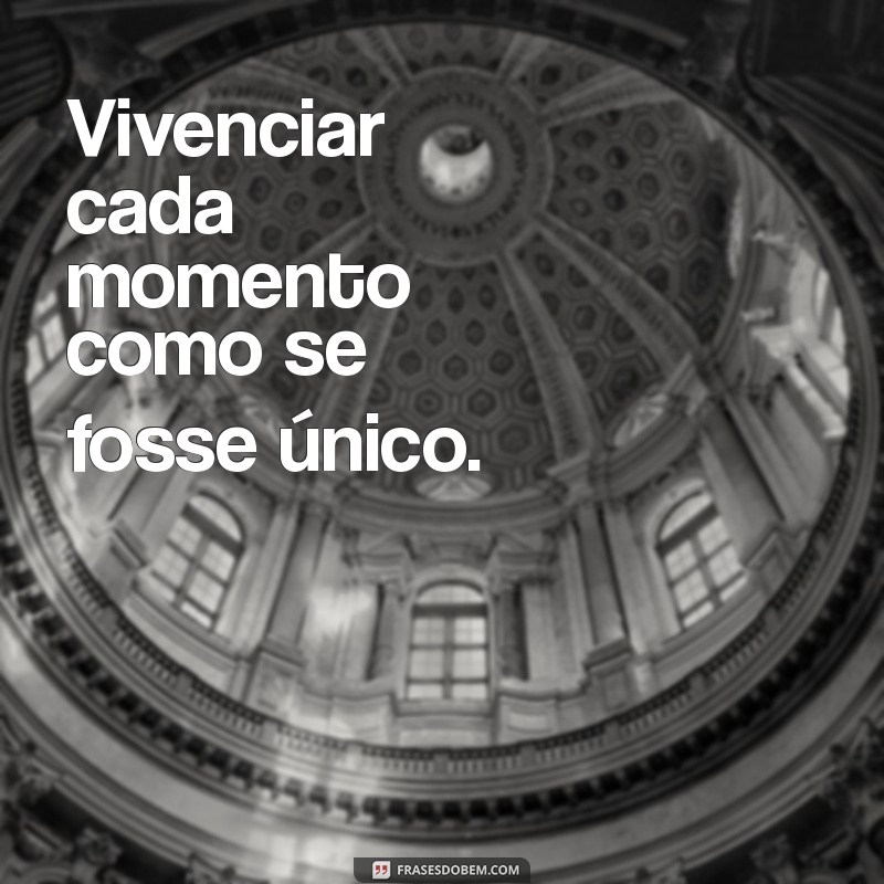 vivenciar Vivenciar cada momento como se fosse único.