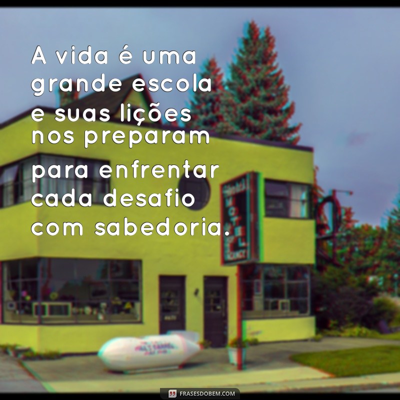 frases sobre lição de vida A vida é uma grande escola e suas lições nos preparam para enfrentar cada desafio com sabedoria.