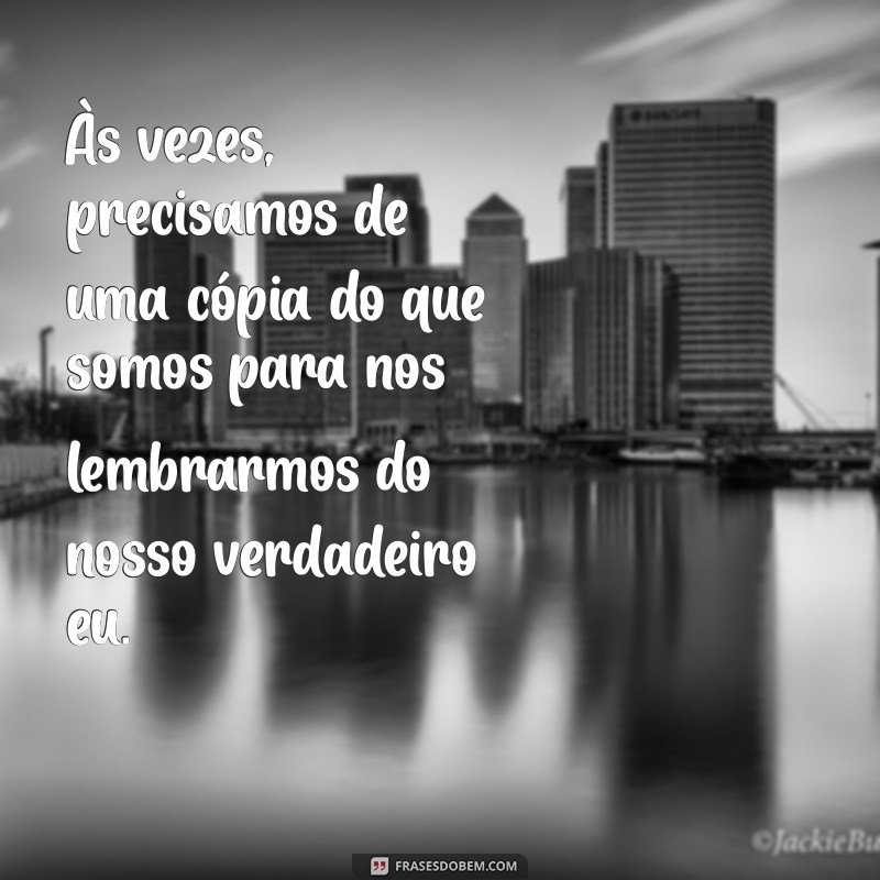 xerox proximo a mim Às vezes, precisamos de uma cópia do que somos para nos lembrarmos do nosso verdadeiro eu.