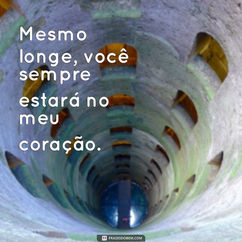 mensagem para alguem distante especial Mesmo longe, você sempre estará no meu coração.