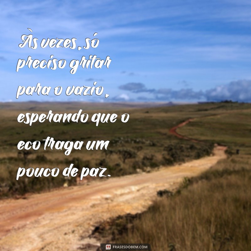 sabafo Às vezes, só preciso gritar para o vazio, esperando que o eco traga um pouco de paz.