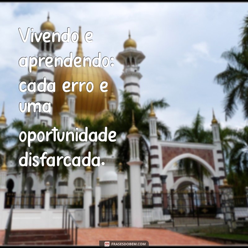 vivendo e aprendendo Vivendo e aprendendo: cada erro é uma oportunidade disfarçada.