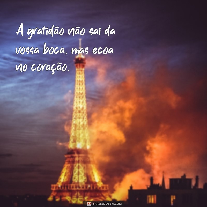 nao saia da vossa boca A gratidão não sai da vossa boca, mas ecoa no coração.