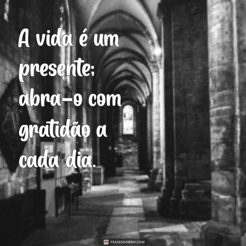 frases para curtir a vida A vida é um presente; abra-o com gratidão a cada dia.