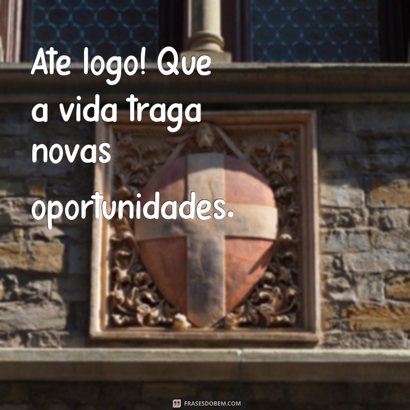 mensagem de até logo Até logo! Que a vida traga novas oportunidades.