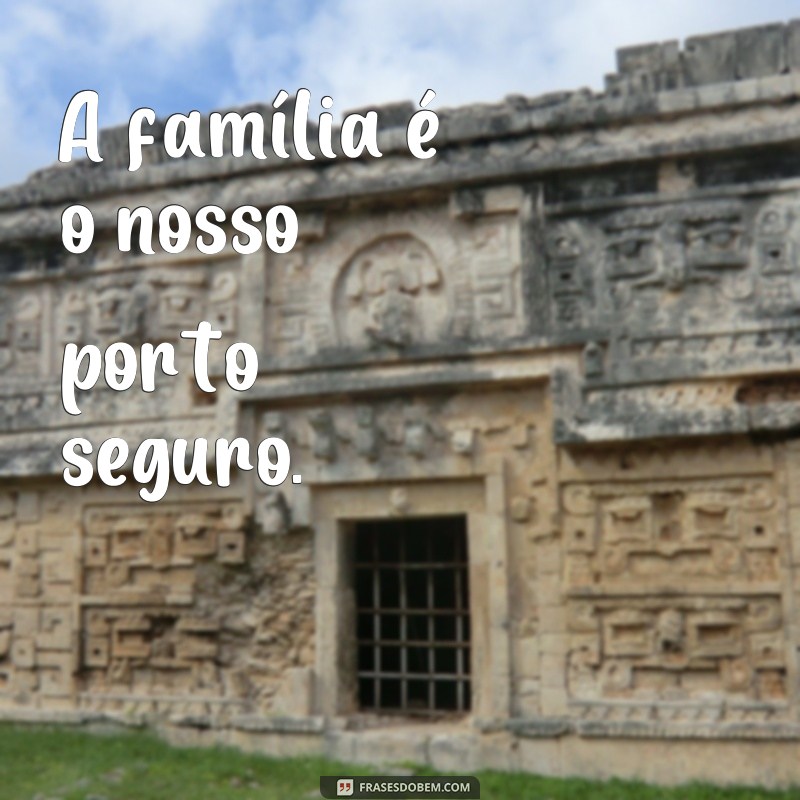 frases a pequena grande familia A família é o nosso porto seguro.