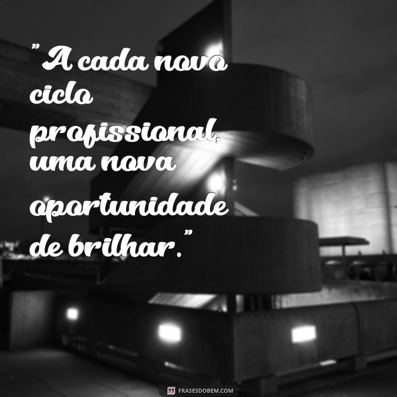 frases novo ciclo profissional 