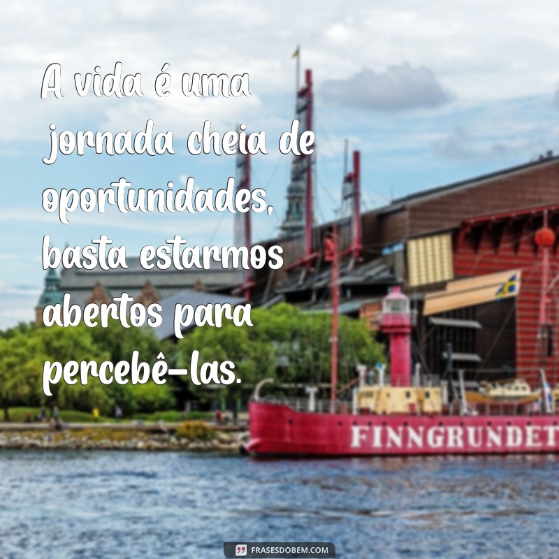 pensamentos positivos sobre a vida A vida é uma jornada cheia de oportunidades, basta estarmos abertos para percebê-las.