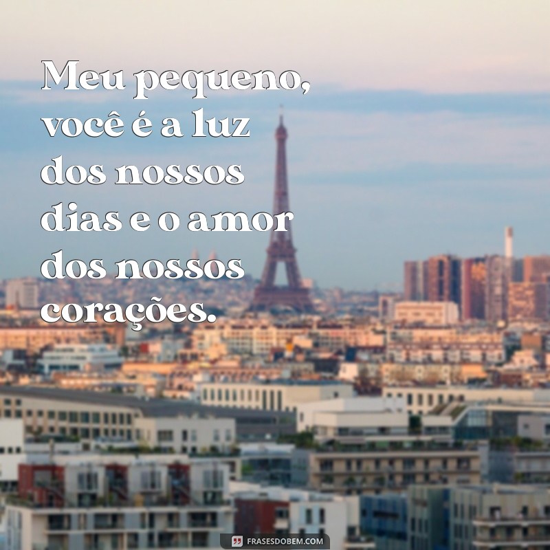 msg para filho bebe Meu pequeno, você é a luz dos nossos dias e o amor dos nossos corações.