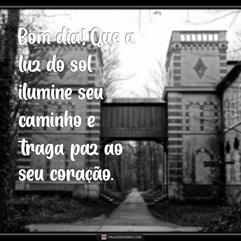 mensagem de bom dia de luz Bom dia! Que a luz do sol ilumine seu caminho e traga paz ao seu coração.