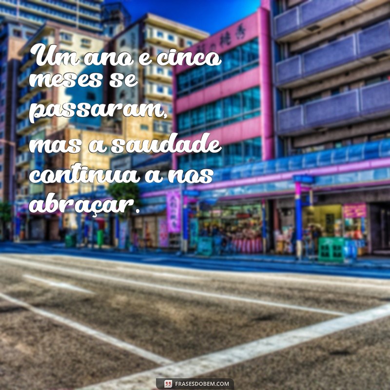 mensagem de 1 ano e 5 meses de falecimento Um ano e cinco meses se passaram, mas a saudade continua a nos abraçar.