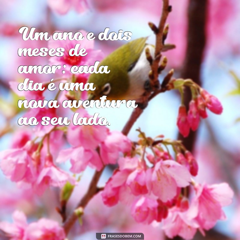 um ano e dois meses de namoro Um ano e dois meses de amor: cada dia é uma nova aventura ao seu lado.