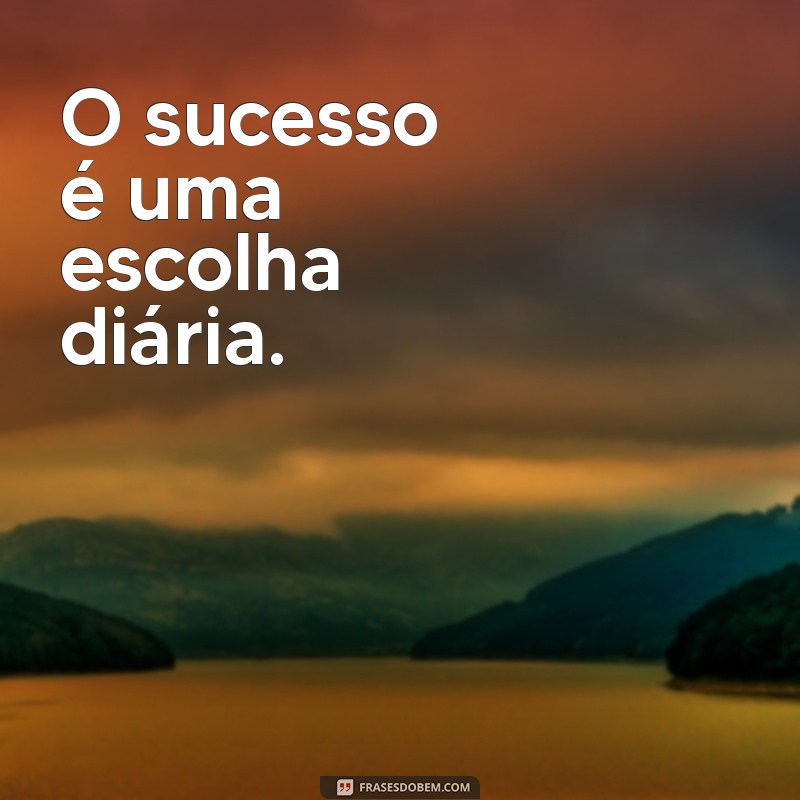 frases curta sucesso O sucesso é uma escolha diária.