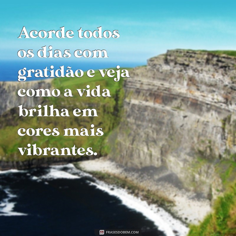 mensagem de alegria pela vida Acorde todos os dias com gratidão e veja como a vida brilha em cores mais vibrantes.