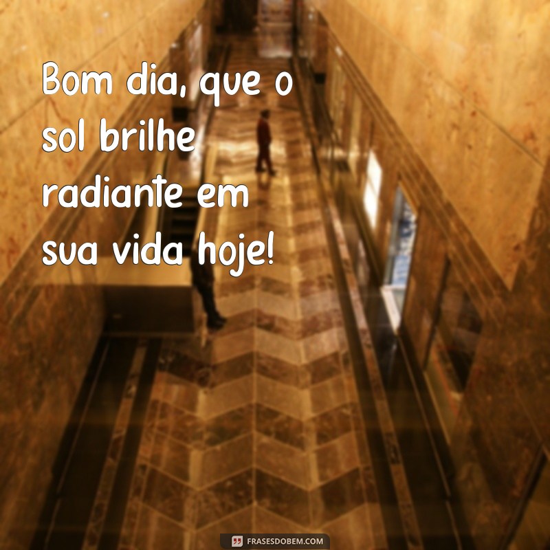 frases de cria bom dia Bom dia, que o sol brilhe radiante em sua vida hoje!