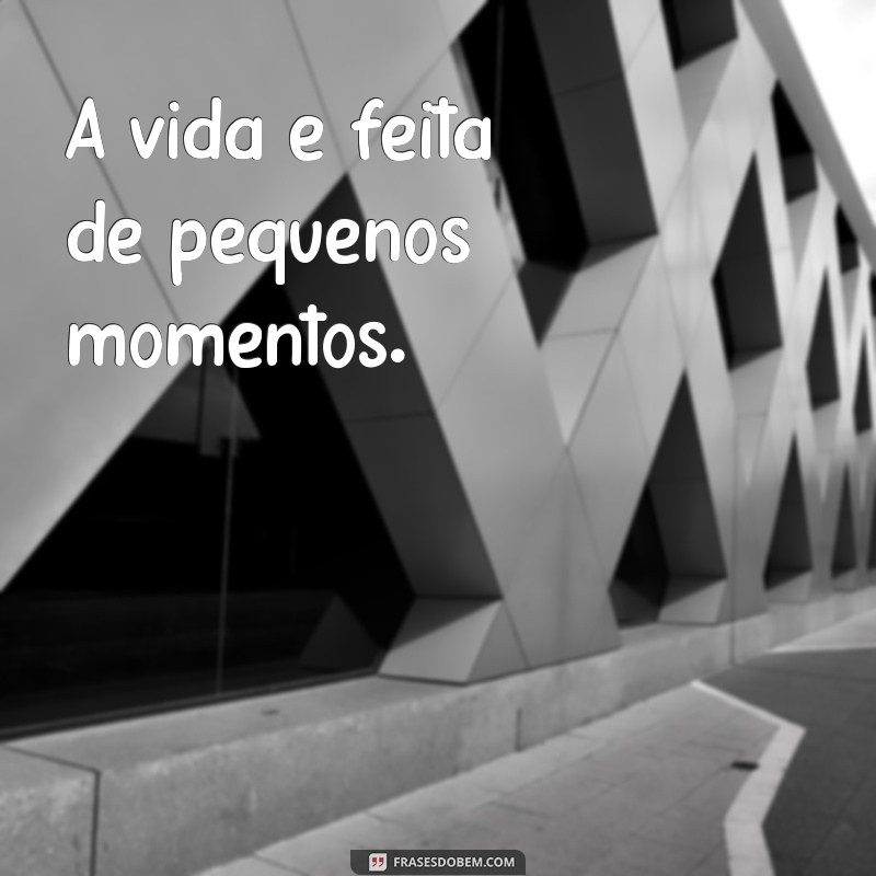 frases com simplicidade A vida é feita de pequenos momentos.