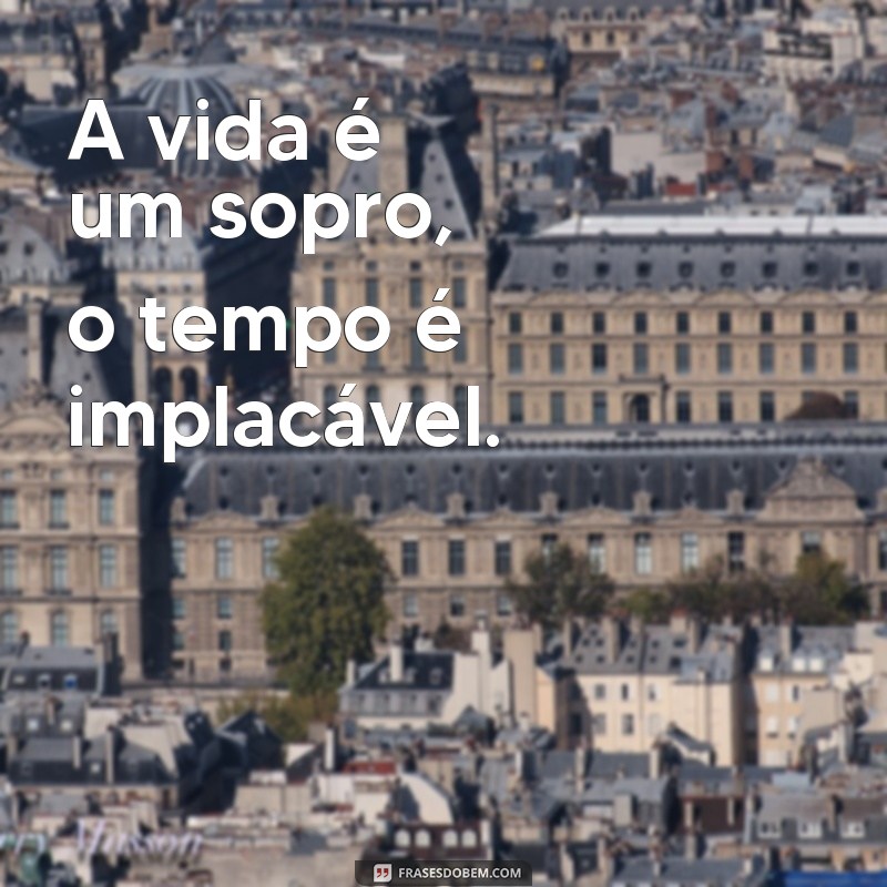 frases reflexão sobre a vida é o tempo A vida é um sopro, o tempo é implacável.