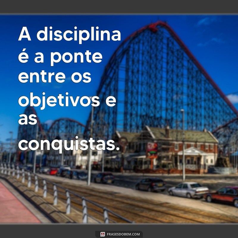 frases com a palavra disciplina A disciplina é a ponte entre os objetivos e as conquistas.