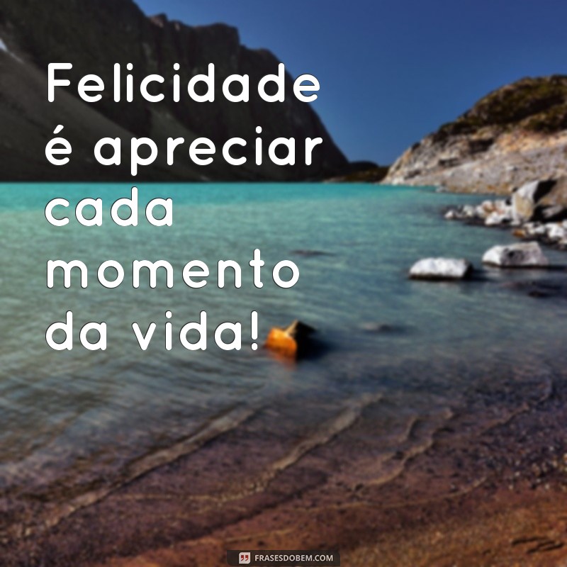 frases legenda para foto feliz Felicidade é apreciar cada momento da vida!